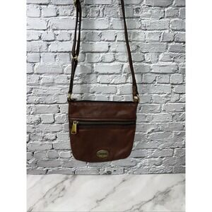 Fossil Explorer Mini Crossbody Bag Cowhide Leather Brown ✅